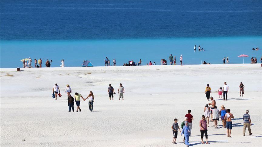 Turquoise sunset of Turkish Maldives dazzles tourists