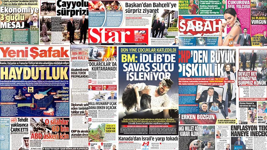 تیتر نخست روزنامه‌های اول اوت 2019 در ترکیه
