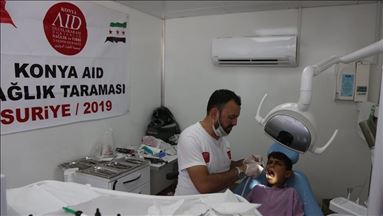 خدمات کاروان دندانپزشکی ترکیه در اعزاز سوریه