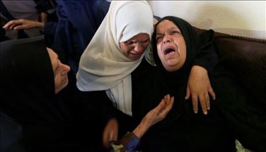 Funérailles d'un jeune martyr palestinien dans le nord de Gaza