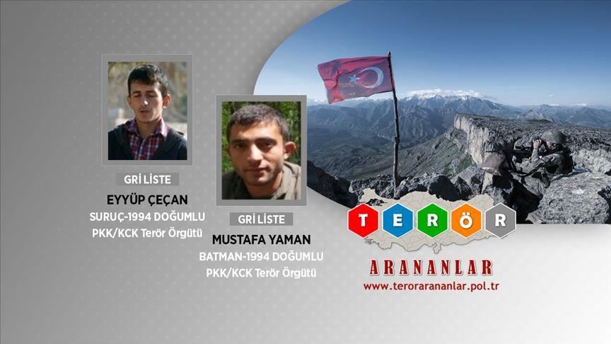 Turkey: 2 wanted terrorists neutralized last month