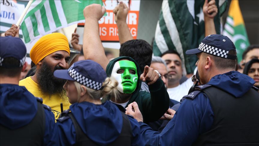 تظاهرات اهالی لندن علیه سیاست هند در جامو و کشمیر