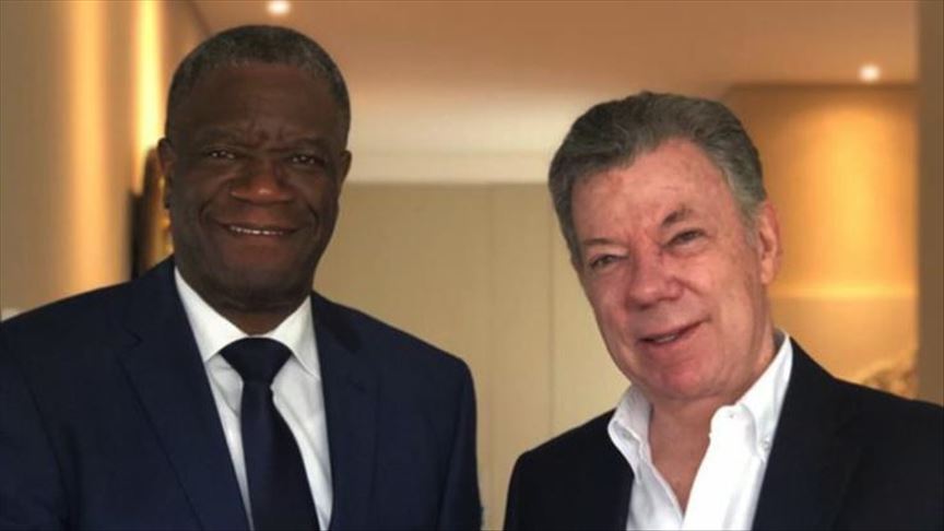 Los Nobel de Paz Denis Mukwege y Juan Manuel Santos se reunieron en Bogotá