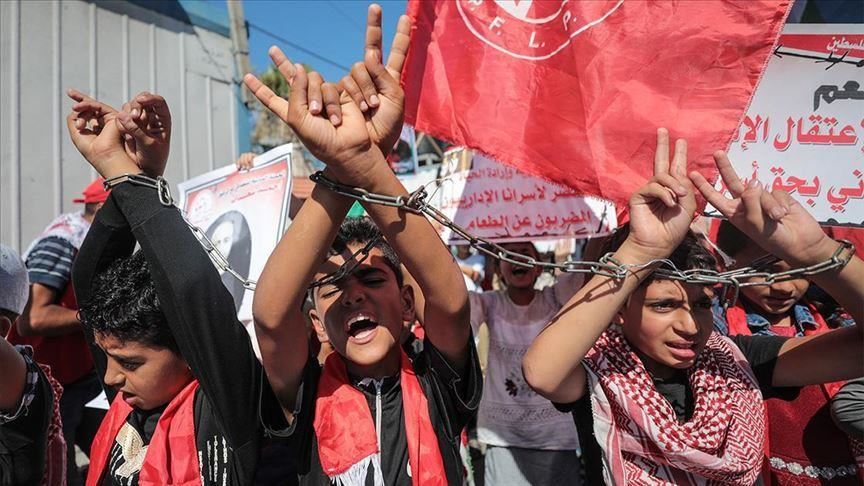 Во Газа протест за поддршка на Палестинците во израелските затвори