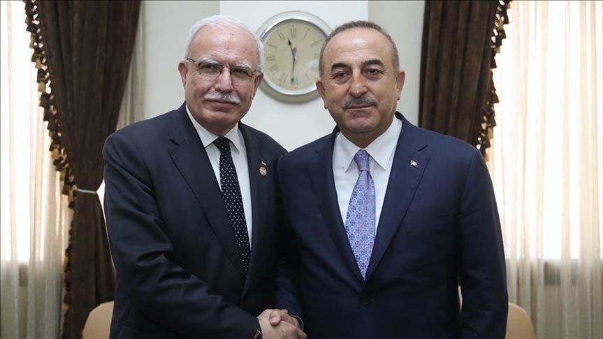 دیدار وزیران خارجه ترکیه و فلسطین در جده