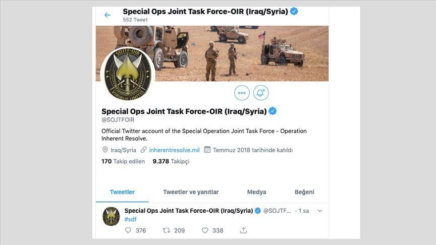 المهام المشتركة الأمريكية تحذف تغريدة داعمة لـ "ي ب ك" الإرهابي من حسابها في "تويتر"