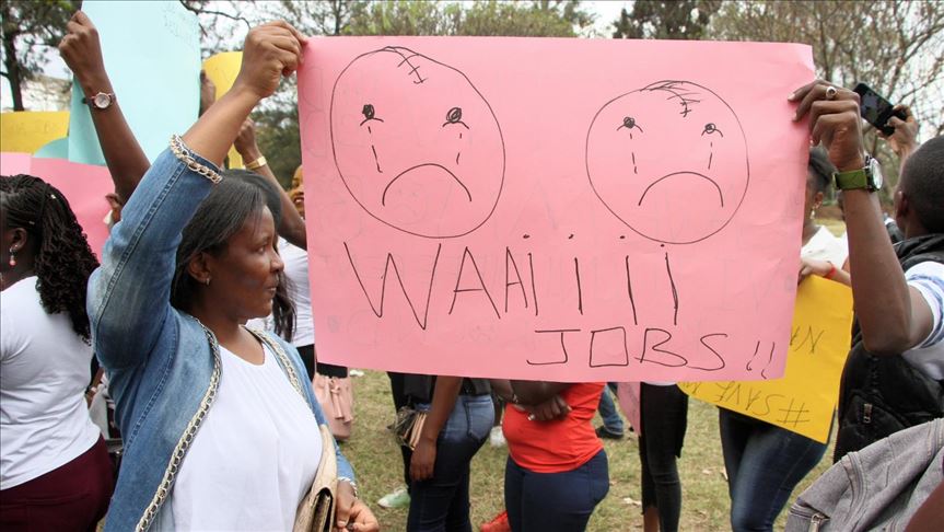 Hundreds of Kenyans in capital protest unemployment