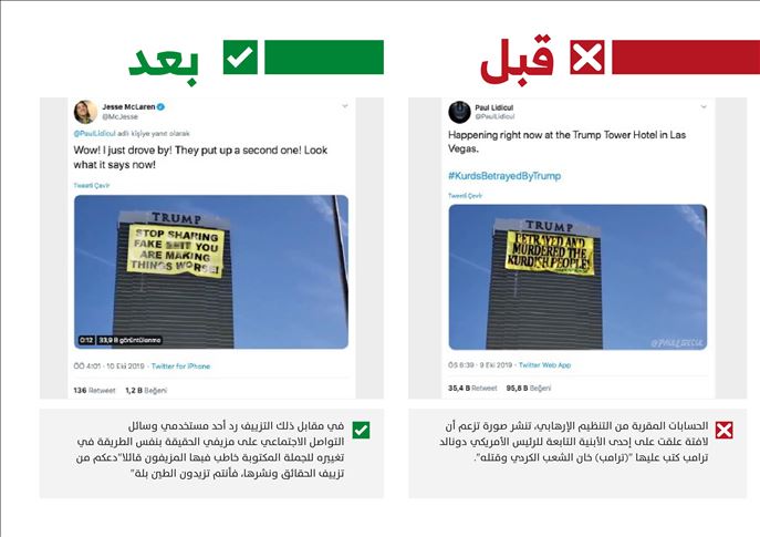 حساب يكشف تلاعب مؤيد لـ"بي كا كا/ي ب ك" بفيديو عن ترامب