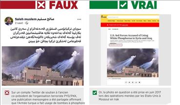Les partisans du YPG/PKK diffusent des images mensongères d'usage de bombes à phosphore