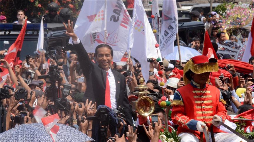 Seusai dilantik, Presiden Joko Widodo sampaikan pidato pertama di depan Istana Merdeka 