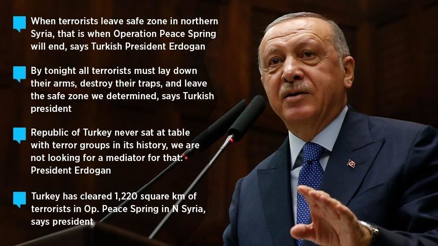 Erdogan: 'When terrorists withdraw, operation ends'