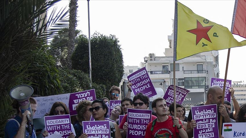 Tel Aviv'de terör örgütü YPG/PKK'ya destek eylemi
