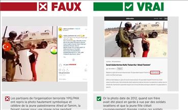 Une photo de "la courageuse palestinienne" modifiée pour dénigrer l'opération Source de Paix