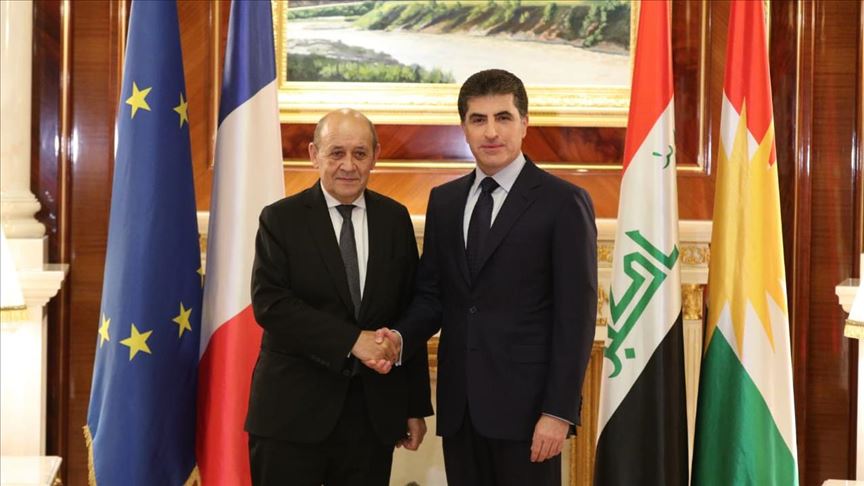 نێچیرڤان بارزانی و لودریان دۆخی ناوچەکە تاوتوێ دەکەن