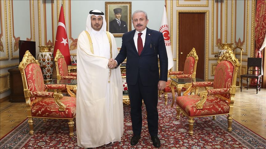 Turkish speaker meets Qatari, Georgian PMs in Ankara