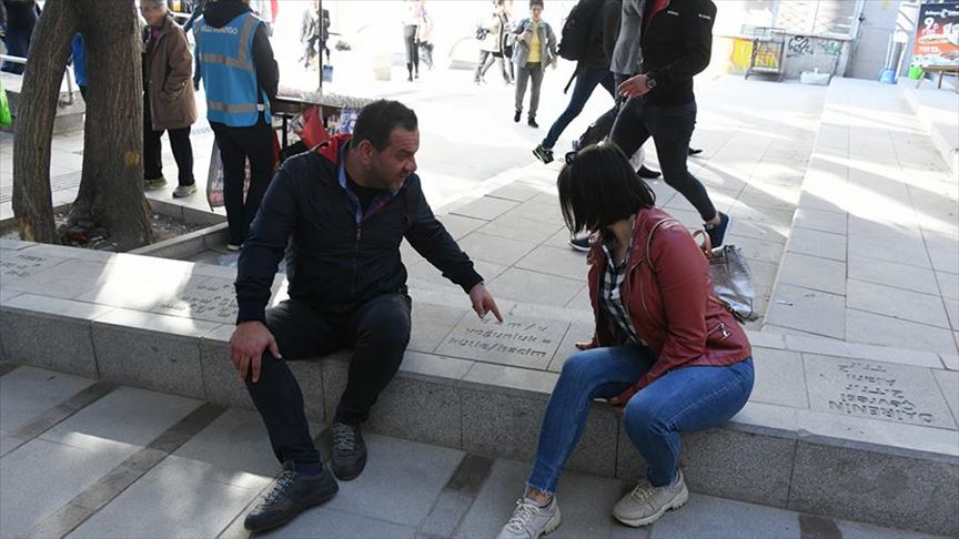 Sidewalk in Turkish capital offers lessons in math