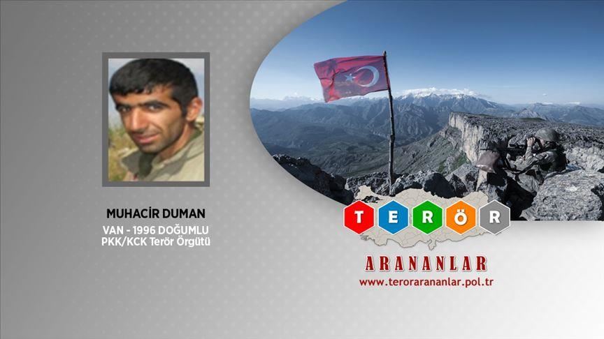 Wanted PKK terrorist neutralized in eastern Turkey