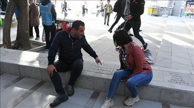 Sidewalk in Turkish capital offers lessons in math