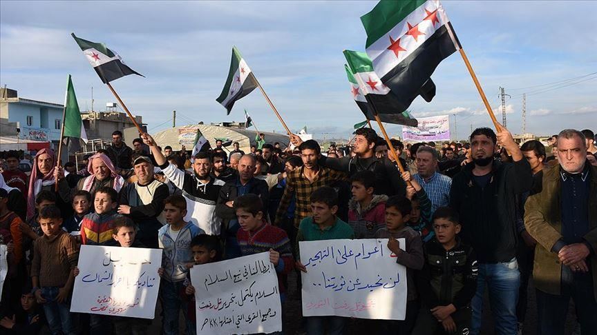 Syria: Tel Rifaat locals protest YPG/PKK occupation
