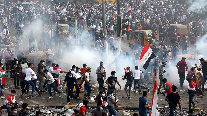 برخورد نیروهای امنیتی عراق با معترضان در بغداد