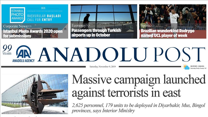 Anadolu Post - Issue of November 09, 2019