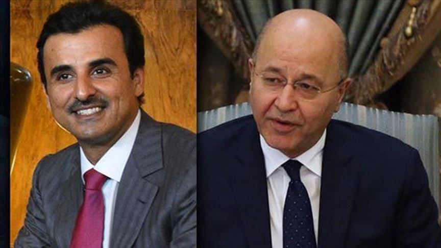 أمير قطر يهاتف صالح ويؤكد دعمه للعراق في تجاوز التحديات