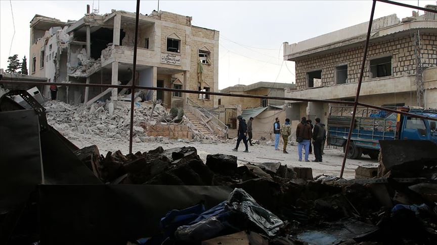 تدمير مخبز جراء غارات روسية استهدفت مناطق سكنية بإدلب 