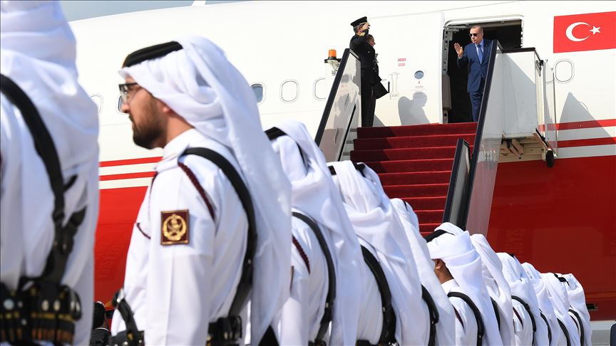 Turkish leader arrives in Qatar for meetings with emir