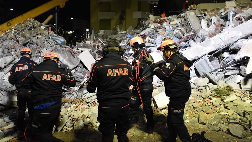 Turkish rescue teams start work in Albania after quake