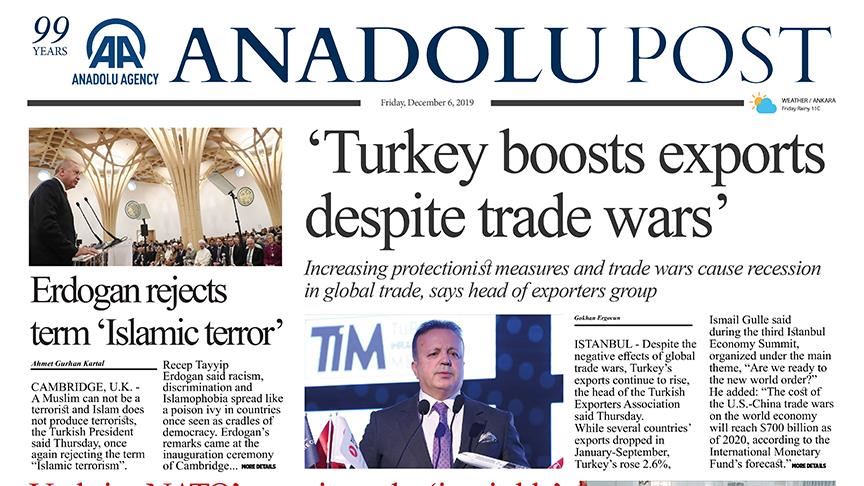 Anadolu Post - Issue of Dec. 06, 2019