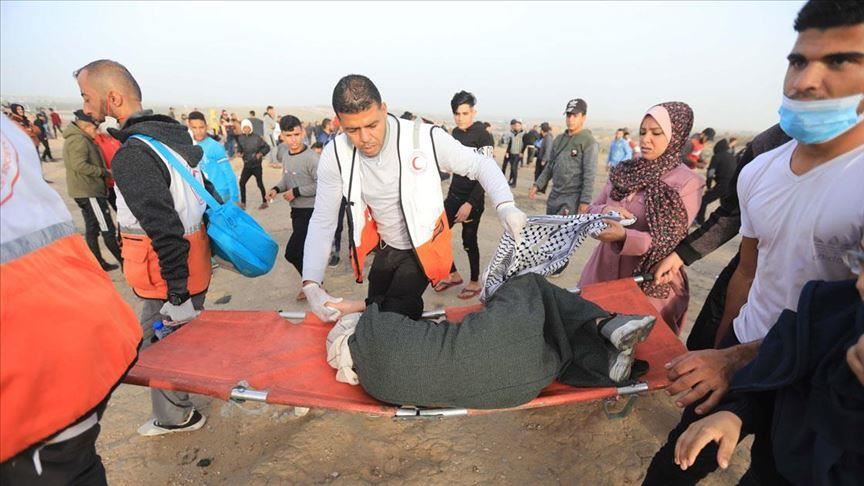 حمله نظامیان اسرائیل به راهپیمایی فلسطینیان در نوار غزه