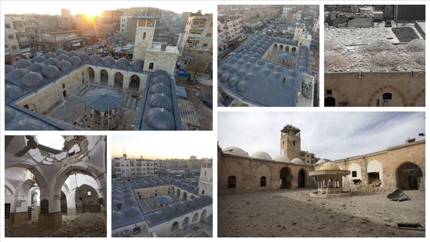 Bab'da DEAŞ'ın yıktığı ecdat yadigarı caminin restorasyonunda son aşamaya gelindi 