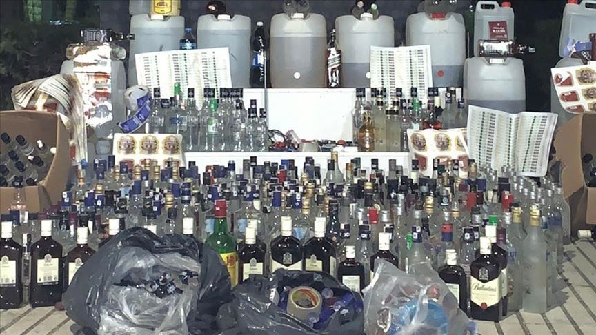 Nearly 700 liters of bootleg alcohol seized in Turkey