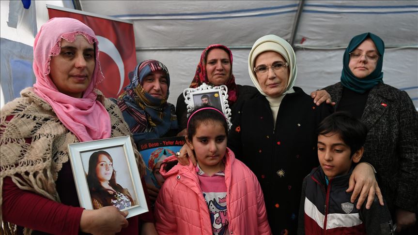 Turkey's 1st lady lauds mothers' sit-in against YPG/PKK