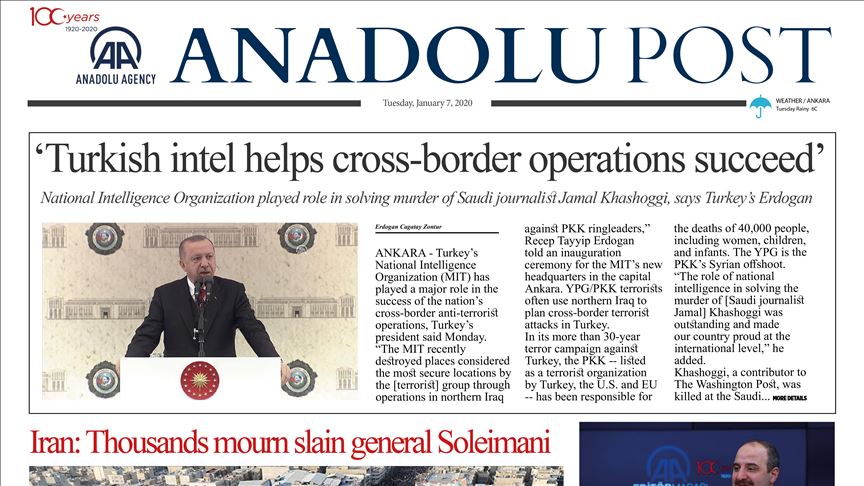 Anadolu Post - Issue of Jan. 07, 2020