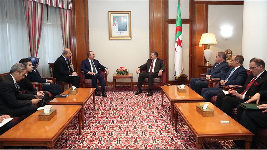تشاووش أوغلو يلتقي رئيس الوزراء ووزير الخارجية الجزائريين