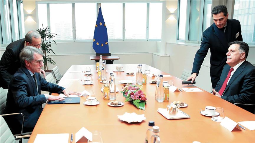 Libyan premier Al-Sarraj hold talks in Brussels