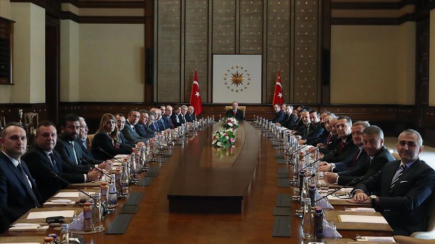 Cumhurbaşkanı Erdoğan Kulüpler Birliği Başkanı Sepil ve beraberindekileri kabul etti