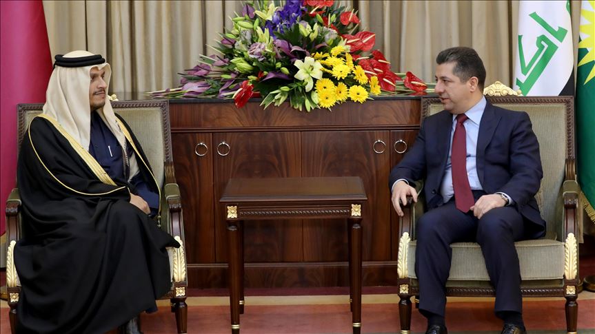 وزير خارجية قطر يبحث في أربيل تهدئة التوترات في العراق