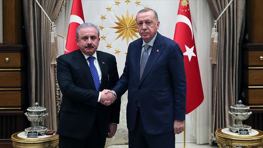 Cumhurbaşkanı Erdoğan TBMM Başkanı Şentop'u kabul etti