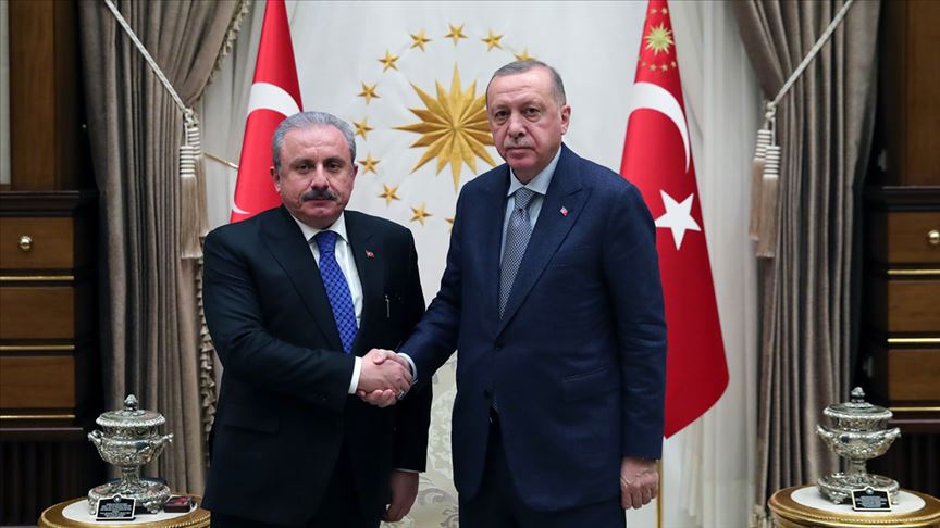 TBMM Başkanı Şentop Rahşan Ecevit'in vasiyeti için Cumhurbaşkanı Erdoğan ile görüştü