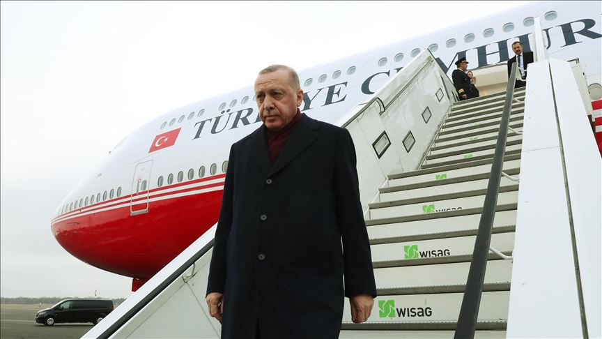 Turkish leader arrives in Berlin to attend Libya summit