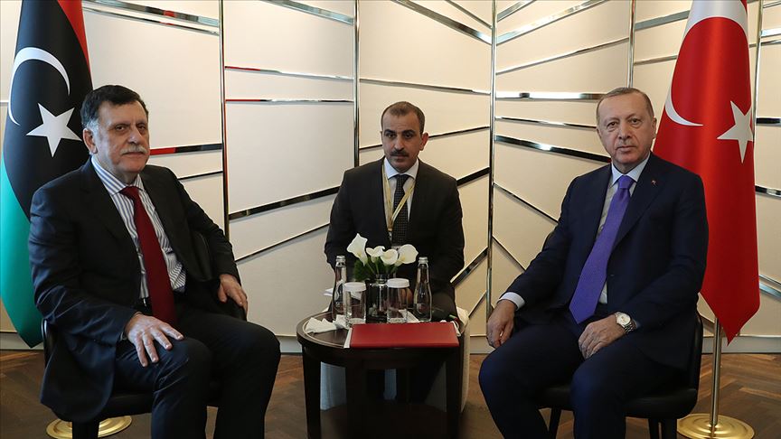 Cumhurbaşkanı Erdoğan Libya UMH Başbakanı Serrac ile görüştü