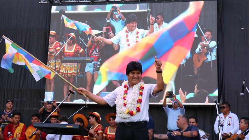Evo Morales encabezó el primer acto electoral de su partido MAS en Argentina
