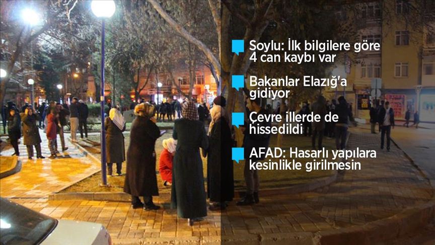 Elazığ'da 6.5 büyüklüğünde deprem