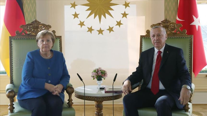 انتهاء اللقاء الثنائي بين أردوغان وميركل بإسطنبول