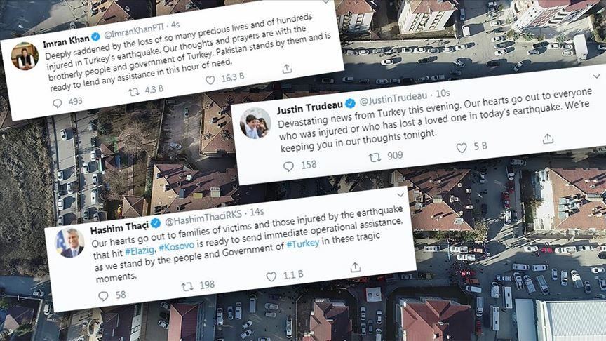 World sends condolences to Turkey for deadly quake