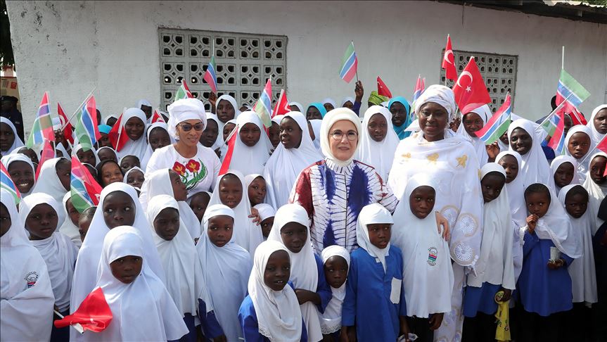 Turkish first lady opens mosque, school in Gambia