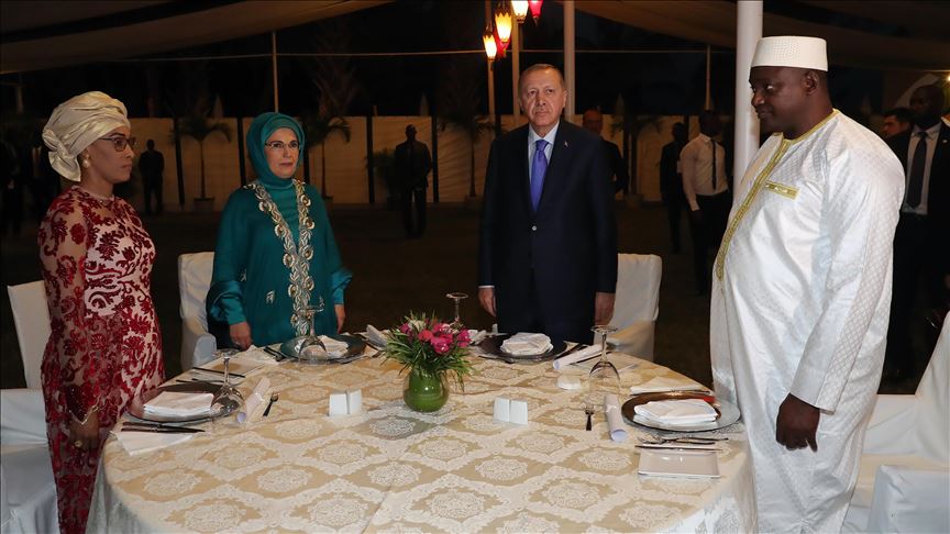 ضیافت شام رئیس‌جمهور گامبیا برای اردوغان
