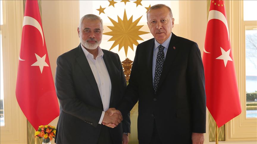 Turkish president meets Hamas political chief